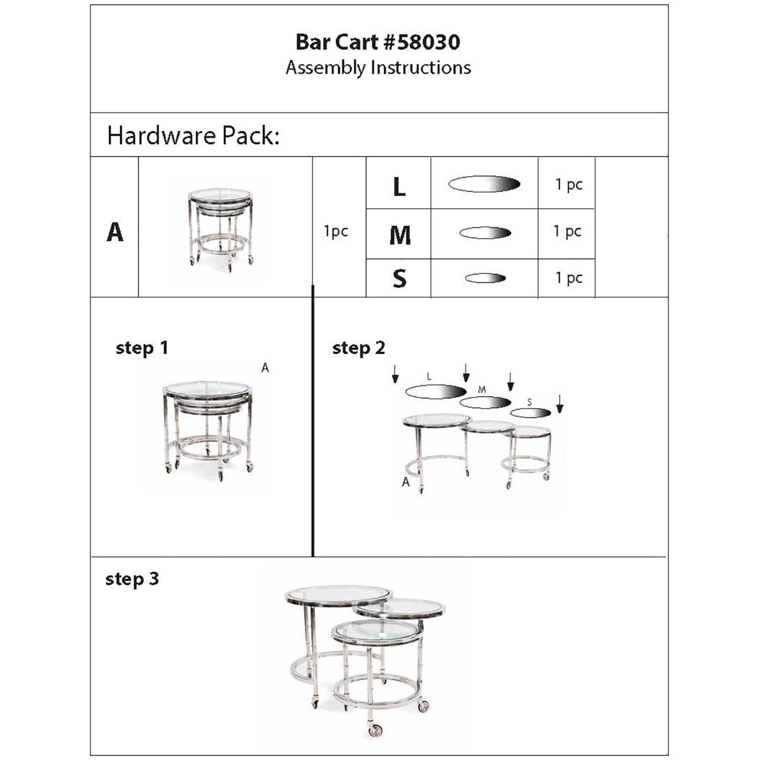 Carter Silver Bar Cart